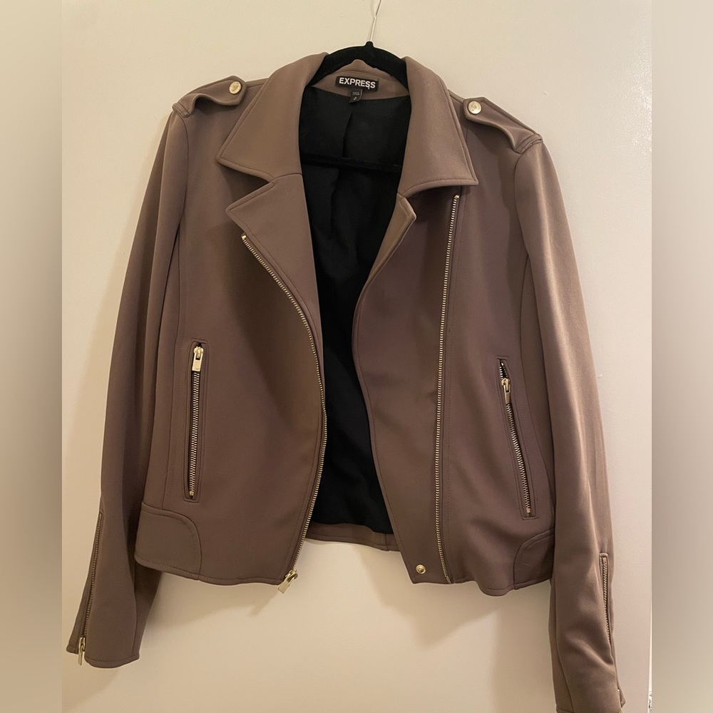 Express | Olive Moto Blazer Jacket in Medium